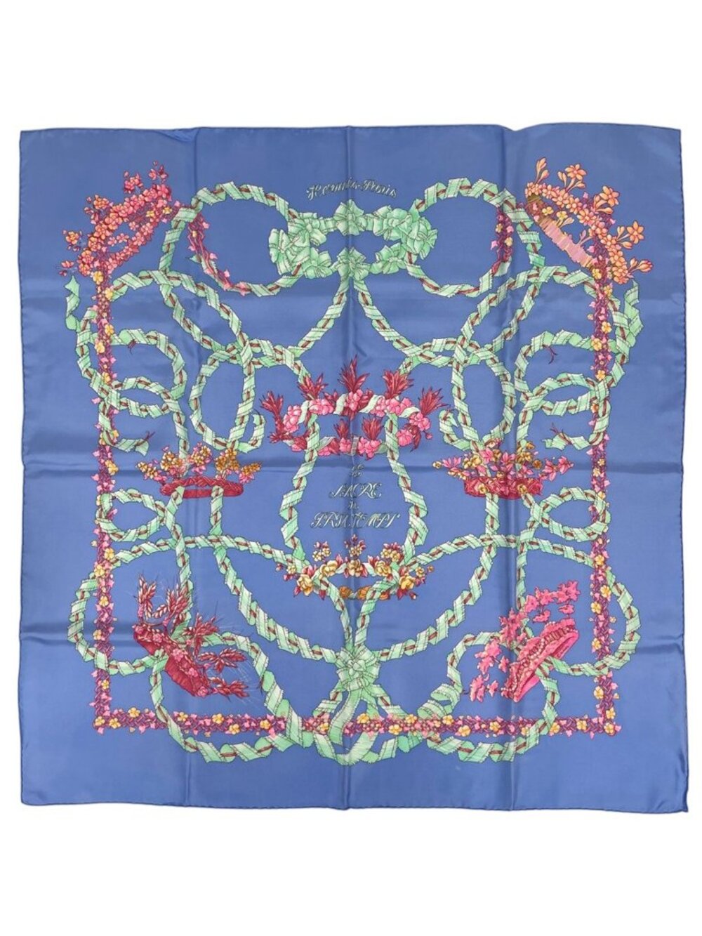 Hermes Carre 90 le Sacre du Printemps Scarf Spring Festival Silk Blue Multicolor